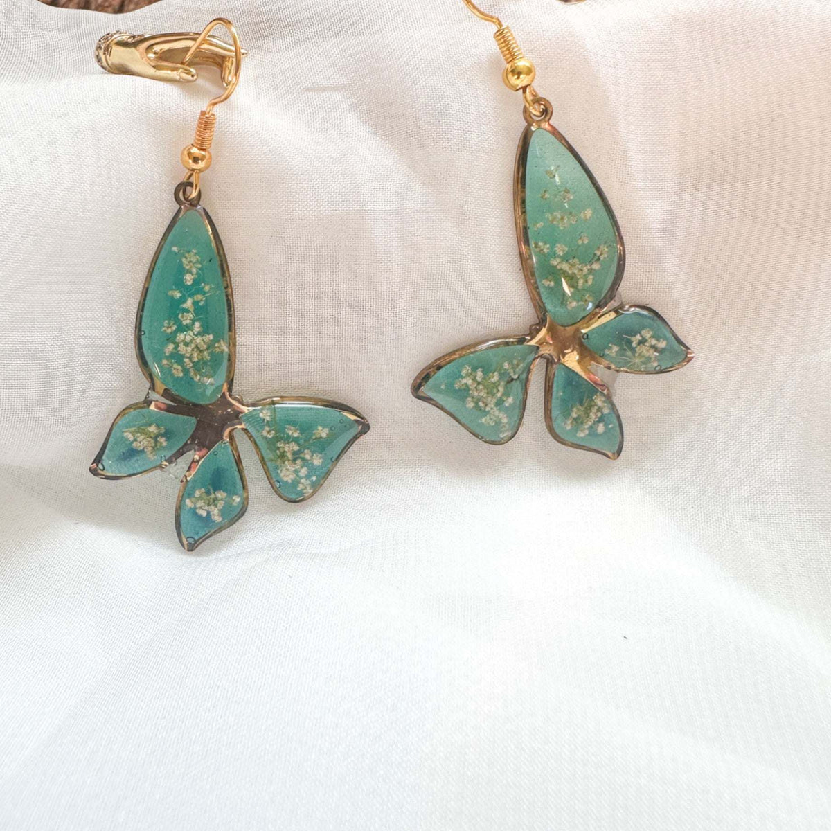 Handmade Butterfly Earrings - Garden Dew Butterfly Blooms