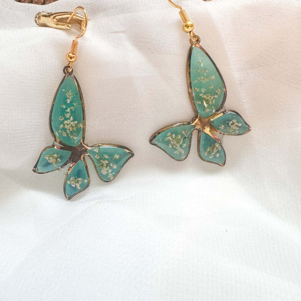 Handmade Butterfly Earrings - Garden Dew Butterfly Blooms