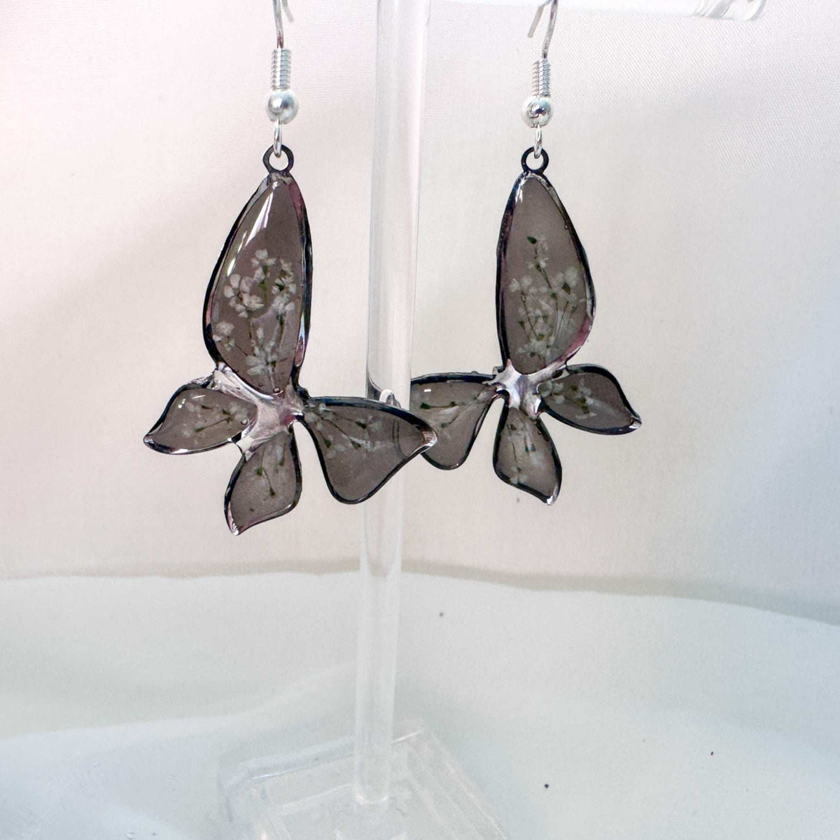 Handmade Butterfly Earrings - Midnight Garden Butterfly Blooms
