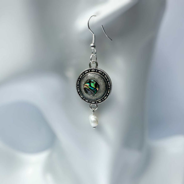 Earring - Ocean's Whisper -Handmade Mother of Pearl Resin Drop Earring