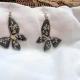 Handmade Butterfly Earrings - Midnight Garden Butterfly Blooms