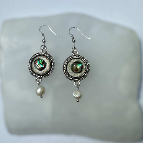 Earring - Ocean's Whisper -Handmade Mother of Pearl Resin Drop Earring