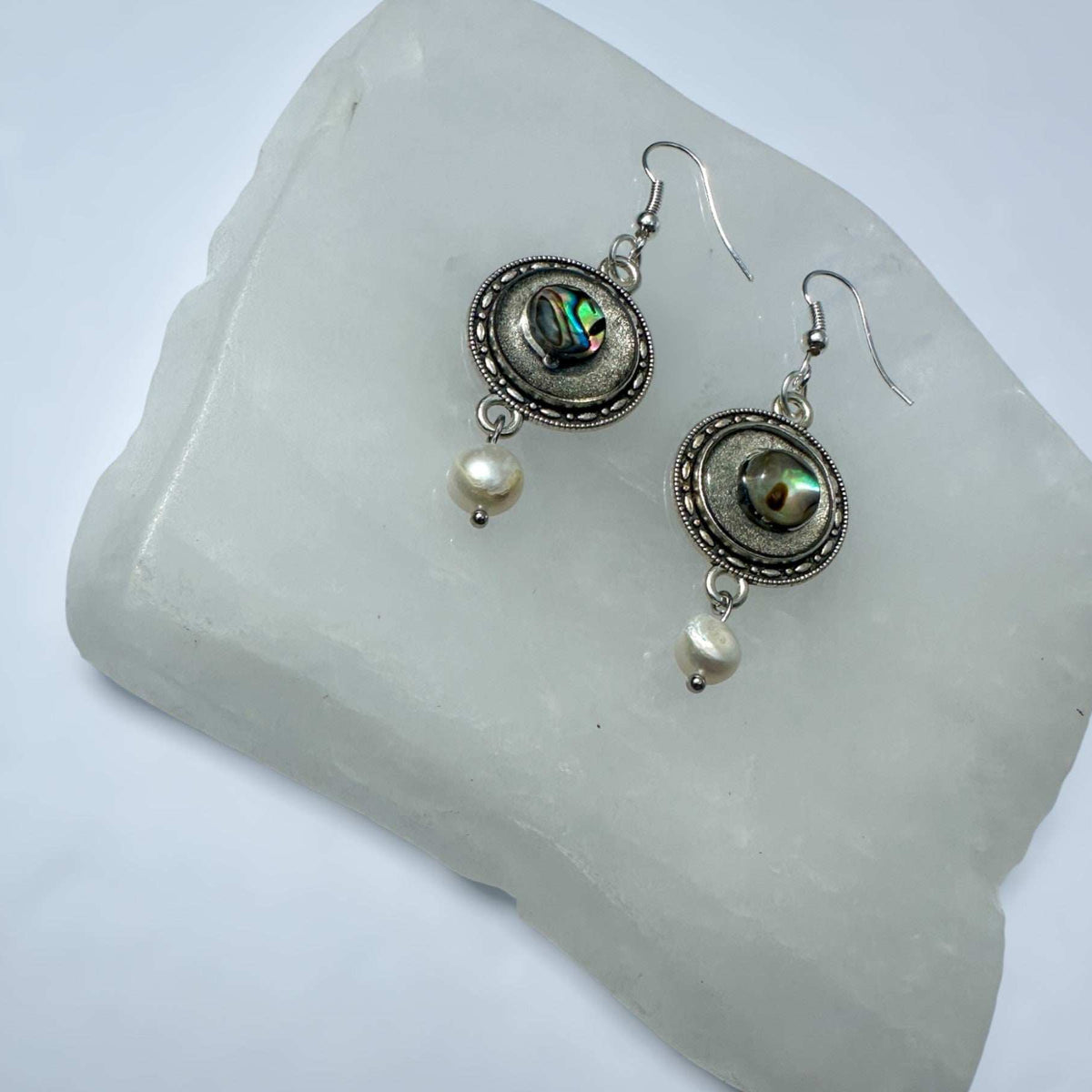 Earring - Ocean's Whisper -Handmade Mother of Pearl Resin Drop Earring