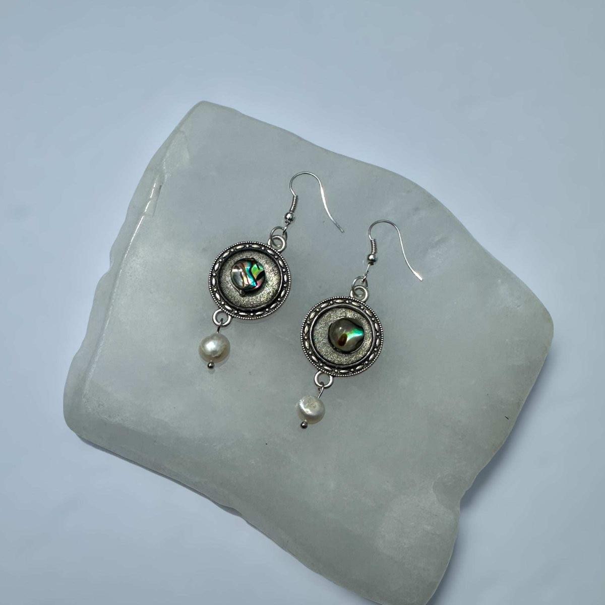 Earring - Ocean's Whisper -Handmade Mother of Pearl Resin Drop Earring