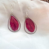 Handmade Fall Leaf Earrings - Crimson Whisper Leaf Drop Earrings