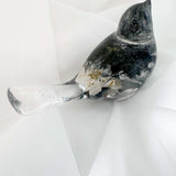 Blossom Chickadee - Handmade Resin Bird with Pressed Flowers