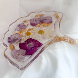 Ginkgo Leaf Dream Tray - Handmade Pressed Flower Daisy Resin Tray