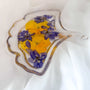 Pansy Petal Ginkgo Tray - Handmade Pressed Flower Resin Ginkgo Tray