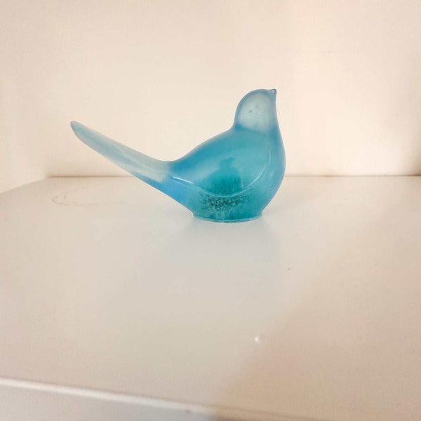 Aurora Wish Songbird | Teal Glow Resin Bird Decor