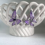 Handmade Butterfly Earrings - Whispering Lilac Butterfly Blooms