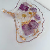 Ginkgo Leaf Dream Tray - Handmade Pressed Flower Daisy Resin Tray