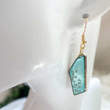 Handmade Blossom Earrings - Seafoam Garden Earrings with Real Flowers