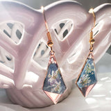 Handmade Floral Resin Earrings - Twilight Petal Dangle Earrings