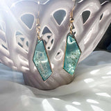 Handmade Blossom Earrings - Seafoam Garden Earrings with Real Flowers