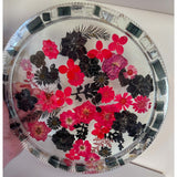 Midnight Bloom Resin Tray - Handcrafted Pressed Flower Tray Decor