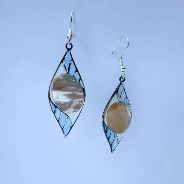 Earring - Pearly Seas - Handmade Mother of Pearl Ocean Resin Earrings