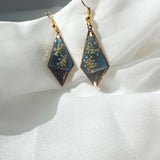 Handmade Floral Resin Earrings - Twilight Petal Dangle Earrings