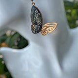 Earring Midnight Blossom Butterfly Handmade Pressed Flower Accessory