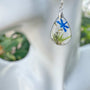 Enchanted Dragonfly Garden Earrings - Handmade Pressed Flower Teardrops