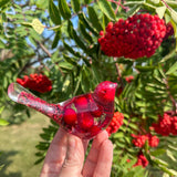 Berry Songbird - Handmade Unique Red Berry Resin Bird Decor
