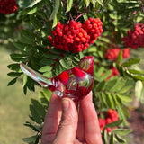 Berry Songbird - Handmade Unique Red Berry Resin Bird Decor
