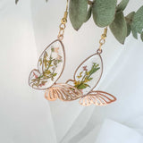 Fluttering Blossom Earrings - Handmade Botanical Resin Butterflies