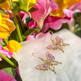 Earring - Enchanted Garden Butterflies - Handmaded Pressed Flowers