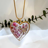 Whispering Hearts  – Handmade Botanical Resin Butterfly Necklace