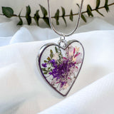 Whispering Hearts  – Handmade Botanical Resin Butterfly Necklace