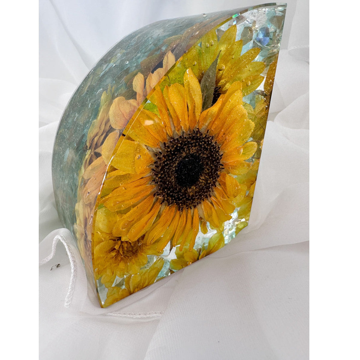 Sunflower Sunshine Bloom Handmade Resin Bookends Home Decor