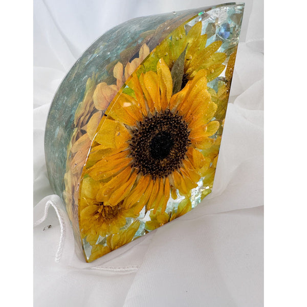 Sunflower Sunshine Bloom Handmade Resin Bookends Home Decor