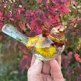 Botanical Birds - Handmade Resin Harvest Songbirds with Strawflowers