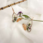 Fluttering Garden Bloom Earrings - Butterfly Wings with Pressed Flower