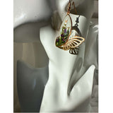 Fluttering Garden Bloom Earrings - Butterfly Wings with Pressed Flower