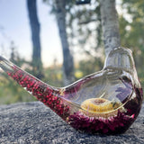 Strawflower & Berry Resin Birds - Autumn Nature Decor with Real Flowers