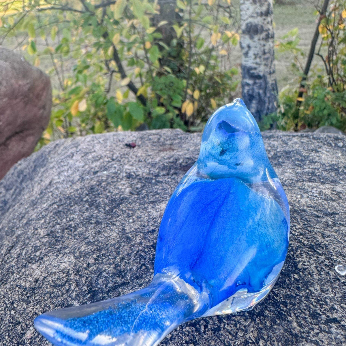 Bluebell Songbird - Blue Rose Petal Handmade Resin Bird Decor
