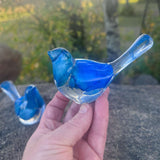 Bluebell Songbird - Blue Rose Petal Handmade Resin Bird Decor