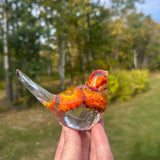 Botanical Birds - Handmade Resin Harvest Songbirds with Strawflowers