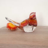 Botanical Birds - Handmade Resin Harvest Songbirds with Strawflowers