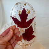 Canadian Maple Leaf Oval Tray - Handmade Resin Tray with Maple Leaf