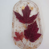 Canadian Maple Leaf Oval Tray - Handmade Resin Tray with Maple Leaf