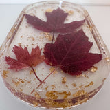 Canadian Maple Leaf Oval Tray - Handmade Resin Tray with Maple Leaf