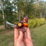 Botanical Birds - Handmade Resin Harvest Songbirds with Strawflowers