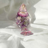 Everlasting Garden Straw Flower Birds with Amethyst Gemstone Base