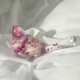 Everlasting Garden Straw Flower Birds with Amethyst Gemstone Base