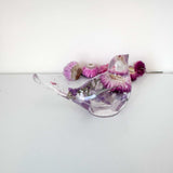 Everlasting Garden Straw Flower Birds with Amethyst Gemstone Base