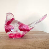 Lovebird Sparkle Figurines - Pink Heart Resin Bird - Handmade Charm