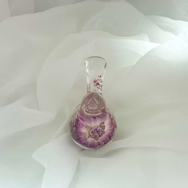 Straw Flower Enchanted Bloom Resin Bird Handmade Amethyst Gemstones