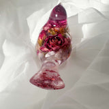 Rose Garden Resin Birds - Enchanted Floral Art with Amethyst Gemstones