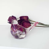 Rose Garden Resin Birds - Enchanted Floral Art with Amethyst Gemstones